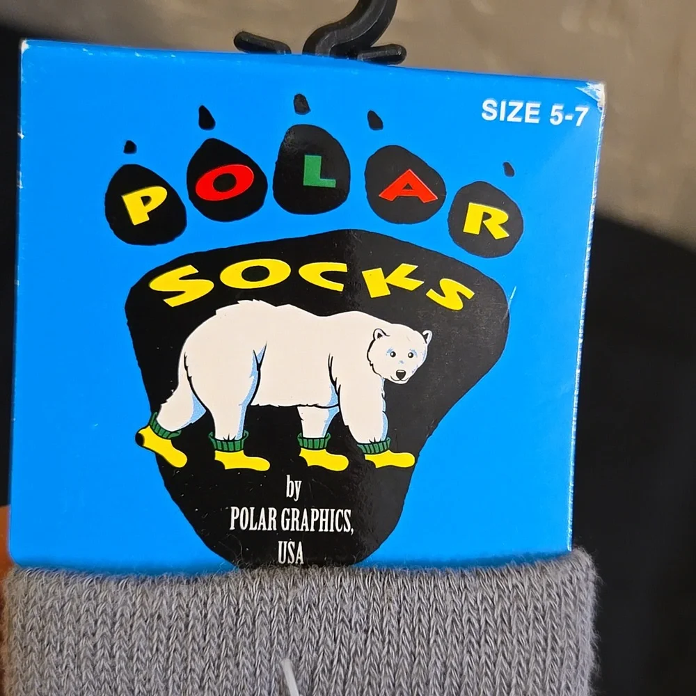 Polar Graphics Raccoon Socks Childs Sz. 5-7 NWT